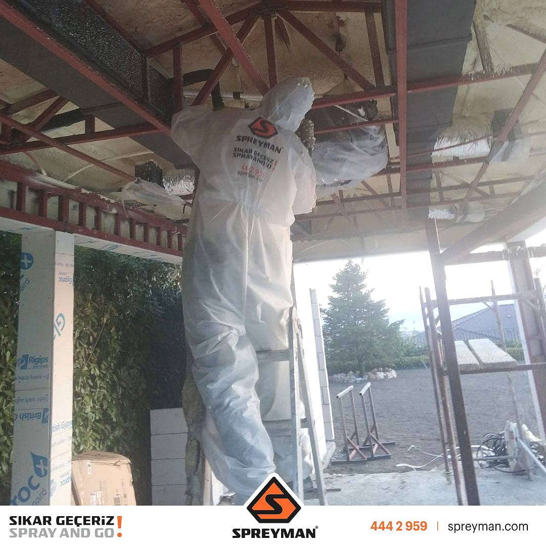 Ahşap Ters Tavan Profil mertek Üzeri Poliüretan Köpük Isı Yalıtım Uygulamamız..!