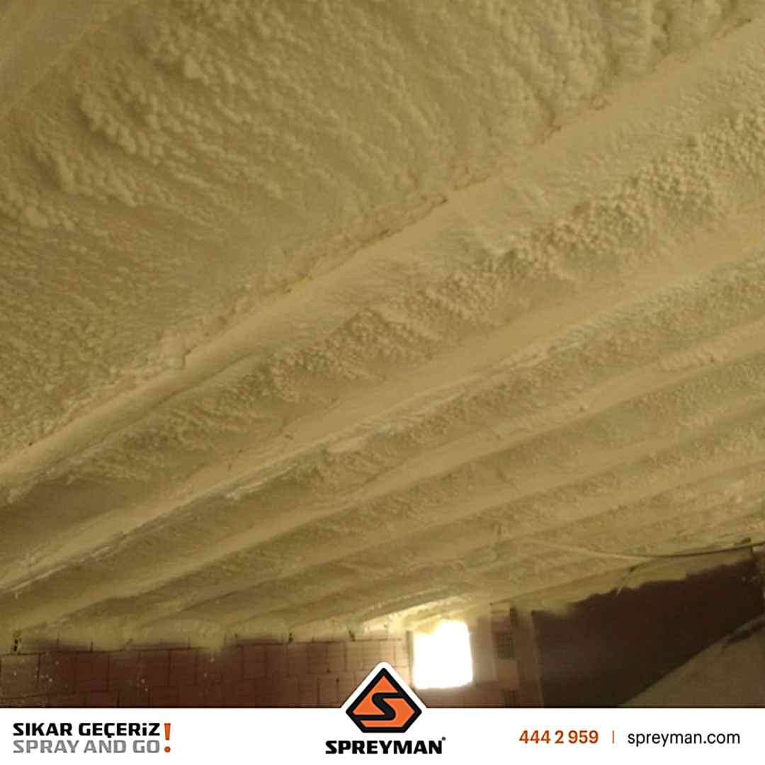 Ters Tavan Profil Mertek Üzeri Poliüretan Isı Yalıtım Uygulamamız..!