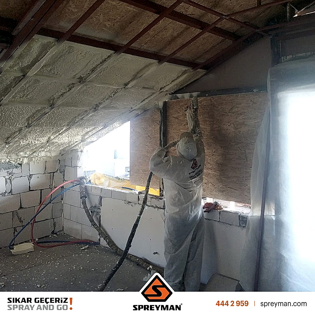 Ahşap Ters Tavan Metal Profil Poliüretan Köpük Isı Yalıtım Uygulamamız..!