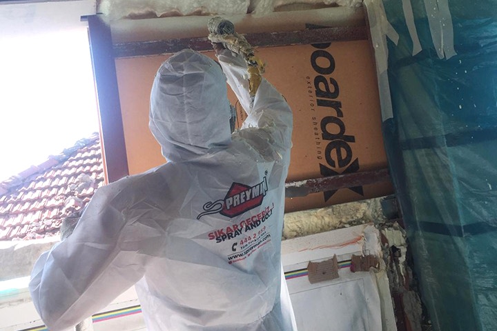 OSB Çatı Ters Tavan Poliüretan Köpük Isı Yalıtım (Metal Mertek)