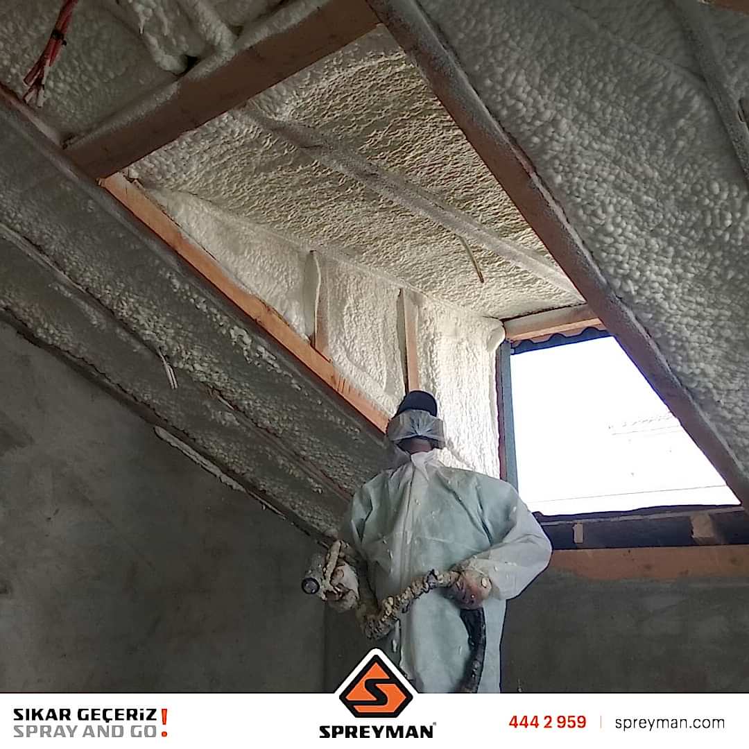 Ahşap Ters Tavan 8cm Poliüretan Köpük Isı Yalıtım Uygulama
